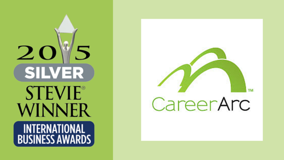 Logos for 2015 Silver Stevie Winner International Business Award and CareerArc