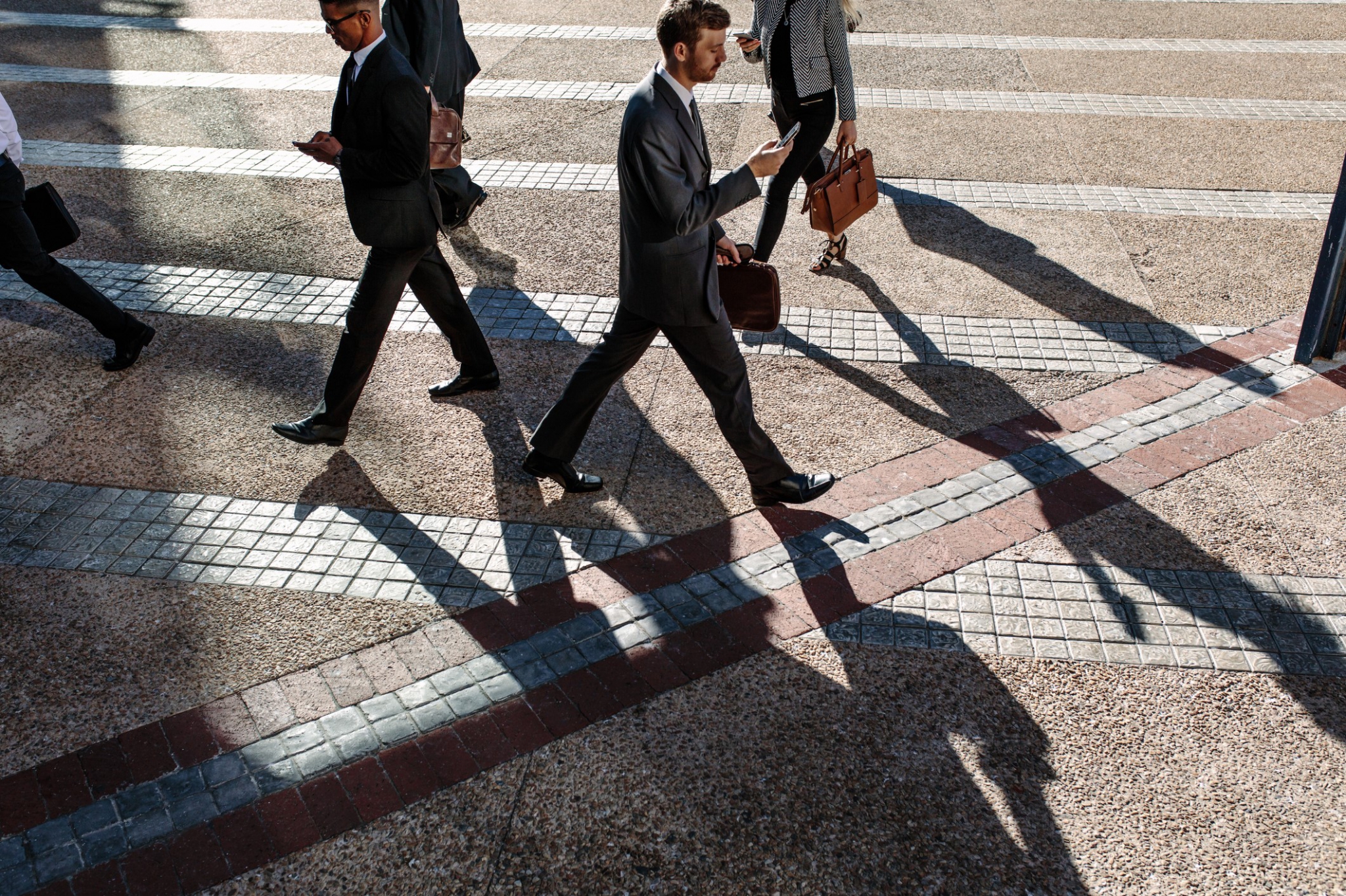 Business people walking to work