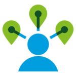 mobility-icon icon of person with three options