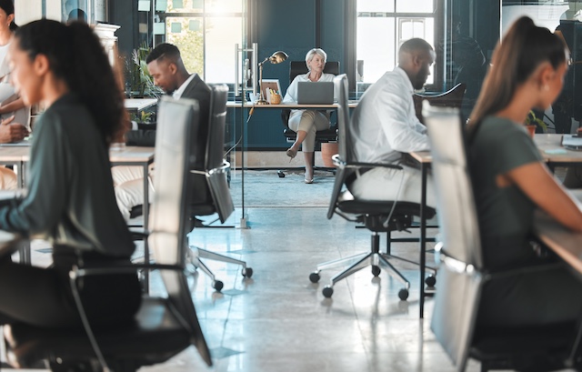 A busy corporate office