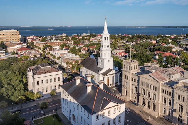 charleston-outplacement-services Aerial view of Charleston representing outplacement services in Charleston