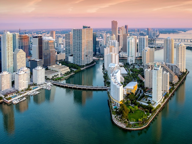 Miami skyline representing outplacement services in Miami, FL