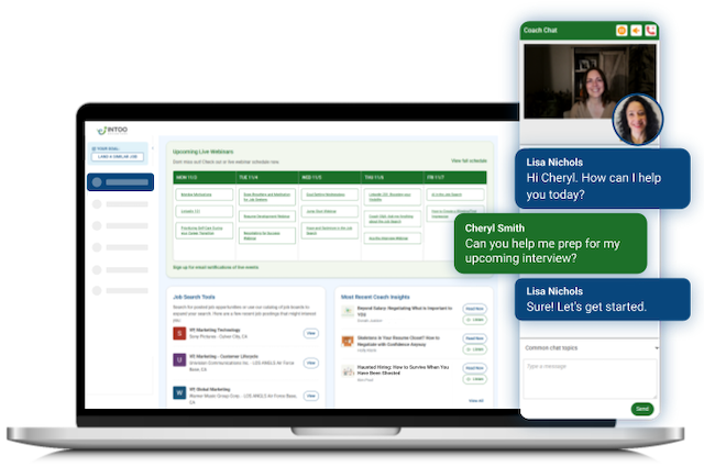 INTOO Outplacement's Your Next Step platform with on-demand coaching
