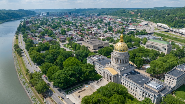 Aerial view of Charleston, WV, representing outplacement services in Charleston, WV