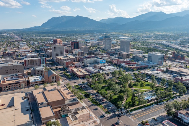 Colorado Springs, CO skyline representing outplacement services in Colorado Springs.