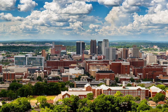 Birmingham, AL skyline representing outplacement services in Birmingham
